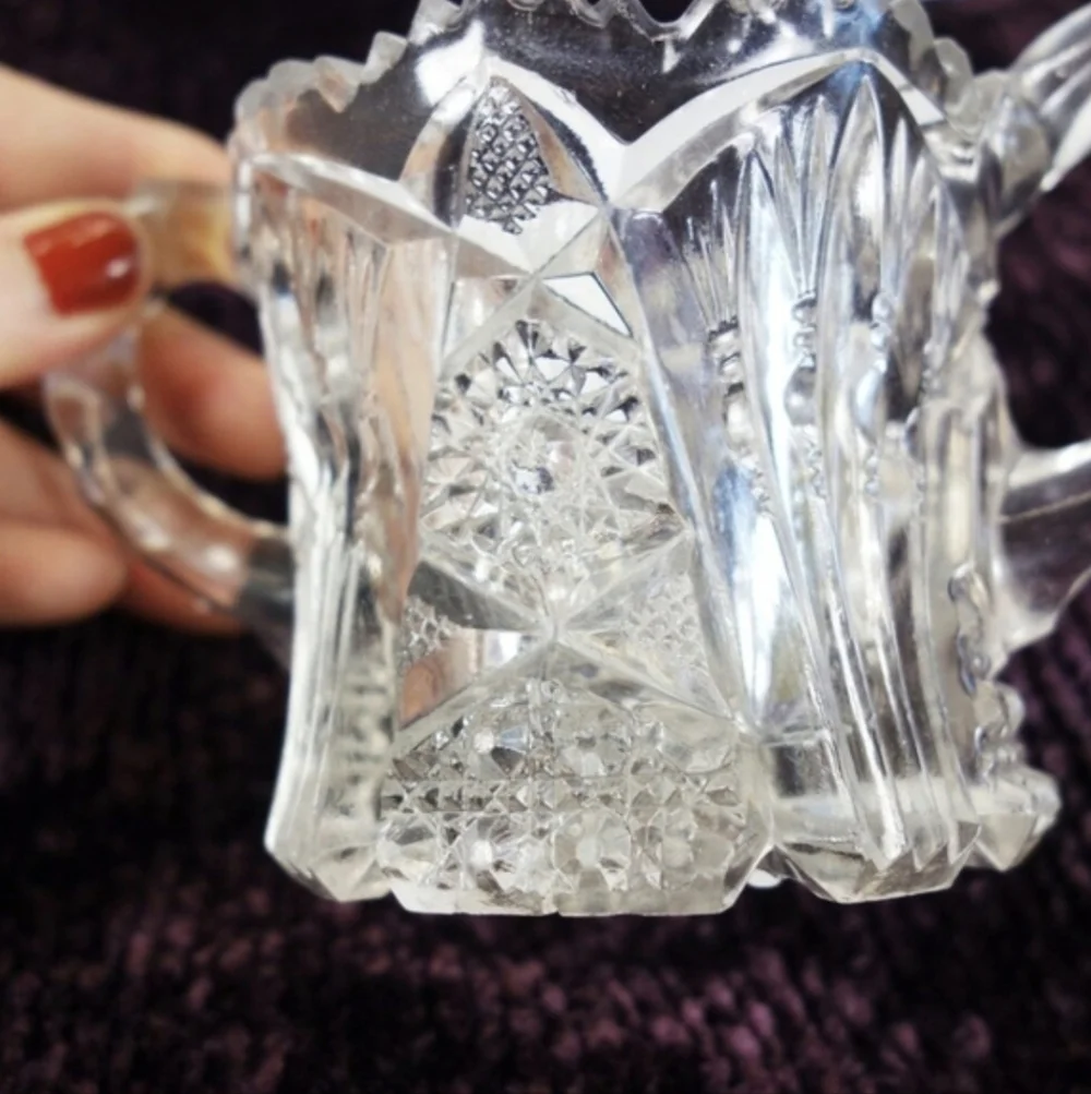 (ANTIQUE) Imperial Pressed Glass OPEN SUGAR BOWL